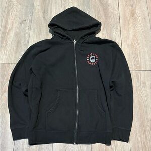 Men’s Y2K Skater Black Spitfire Zip Up Sweater Graphic Size Medium Streetwear